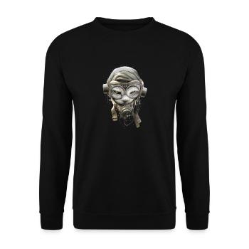 PILOTCAT (Splashes) - Unisex Sweatshirt - black - Front - Alina (178cm) & Michal (187cm)