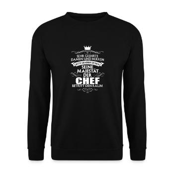 CHEF - Majestät - Unisex Pullover - Schwarz - Vorne - Alina (178cm) & Michal (187cm)