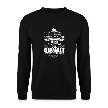 ANWALT - Majestät - Unisex Pullover - Schwarz - Vorne - Alina (178cm) & Michal (187cm)