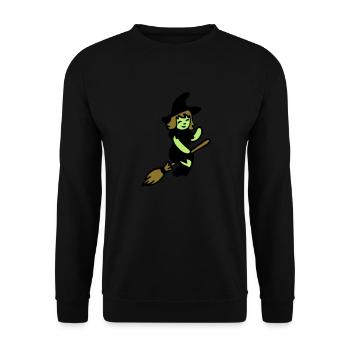 Chibi Hexe - Unisex Pullover - Schwarz - Vorne - Alina (178cm) & Michal (187cm)