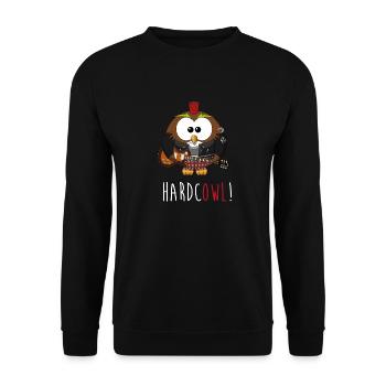 hibou doux! Hardcowl! Hibou drôle drôle drôle mignon - Sweat-shirt Unisexe - noir - Devant - Alina (178cm) & Michal (187cm)