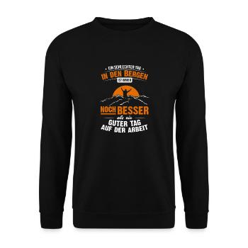 Wandern Berge Berg Wanderung Klettern Arbeitstage - Unisex Pullover - Schwarz - Vorne - Alina (178cm) & Michal (187cm)