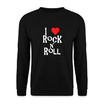 rock n' roll - Unisex Pullover - Schwarz - Vorne - Alina (178cm) & Michal (187cm)