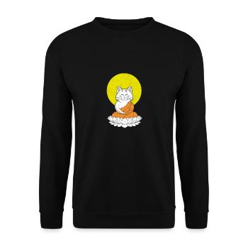 Cat Buddha Master Vintage - Sweat-shirt Unisexe - noir - Devant - Alina (178cm) & Michal (187cm)