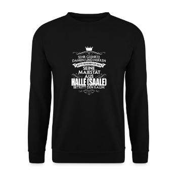 HALLE-(SAALE) - Majestät - Unisex Pullover - Schwarz - Vorne - Alina (178cm) & Michal (187cm)