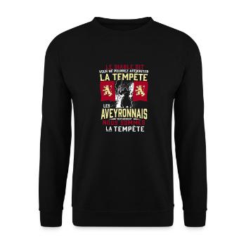 Tempête Aveyronnais - Sweat-shirt Unisexe - noir - Devant - Alina (178cm) & Michal (187cm)