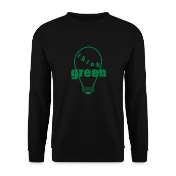 Think Green! einfarbig - Unisex Pullover - Schwarz - Vorne - Alina (178cm) & Michal (187cm)