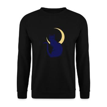 Night Cat - Unisex Pullover - Schwarz - Vorne - Alina (178cm) & Michal (187cm)