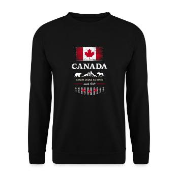 Canada Canada America maple leaf flag flag - Unisex Sweatshirt - black - Front - Alina (178cm) & Michal (187cm)