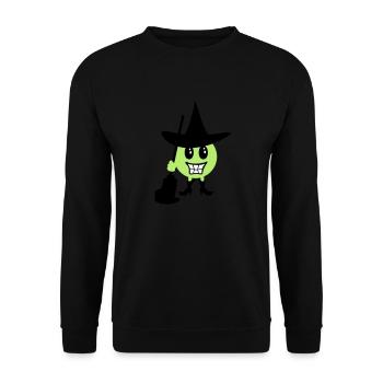 Émoticône sorcière / Witch Halloween Emoji (b, 3c) - Sweat-shirt Unisexe - noir - Devant - Alina (178cm) & Michal (187cm)