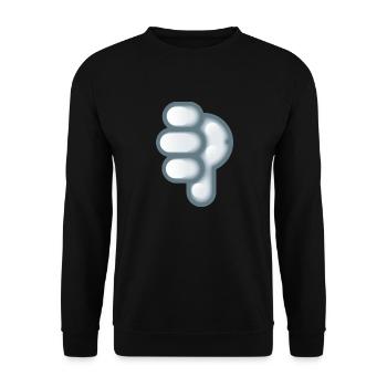 Smiley Hand Signal Down - Unisex Sweatshirt - black - Front - Alina (178cm) & Michal (187cm)