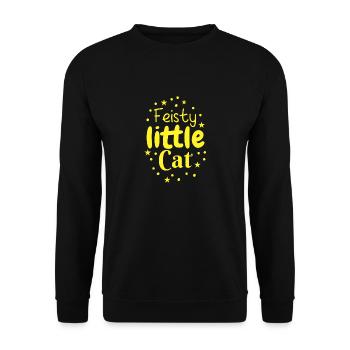 Feisty kleine Katze - Unisex Pullover - Schwarz - Vorne - Alina (178cm) & Michal (187cm)