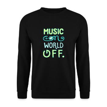 Music Music Love I love songs hits saying - Unisex Sweatshirt - black - Front - Alina (178cm) & Michal (187cm)