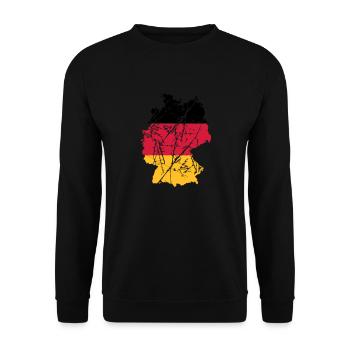 kratzer risse karte land 3 farben deutschland nati - Unisex Pullover - Schwarz - Vorne - Alina (178cm) & Michal (187cm)