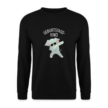 Geburtstagskind Dabbing Elefant Dab Geschenk - Unisex Sweatshirt - black - Front - Alina (178cm) & Michal (187cm)