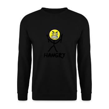 Hangry emoji stickfigure - Unisex Sweatshirt - black - Front - Alina (178cm) & Michal (187cm)