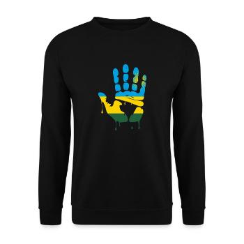 Gib mir Fünf Ruanda - Unisex Pullover - Schwarz - Vorne - Alina (178cm) & Michal (187cm)