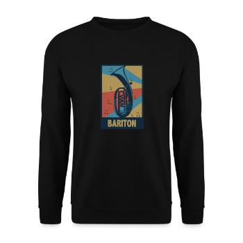 Vintage Bariton Musiker Blasmusiker Baritonist - Unisex Pullover - Schwarz - Vorne - Alina (178cm) & Michal (187cm)