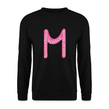 Lettre m - Sweat-shirt Unisexe - noir - Devant - Alina (178cm) & Michal (187cm)