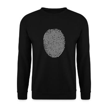Fingerabdruck Design - Unisex Pullover - Schwarz - Vorne - Alina (178cm) & Michal (187cm)
