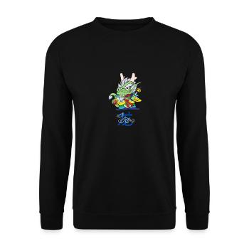 Chinese Zodiac Sign: Dragon - Unisex Sweatshirt - black - Front - Alina (178cm) & Michal (187cm)