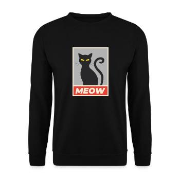 Chat miaou simple - Sweat-shirt Unisexe - noir - Devant - Alina (178cm) & Michal (187cm)