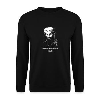 Bin Laden cache cache - Unisex Pullover - Schwarz - Vorne - Alina (178cm) & Michal (187cm)