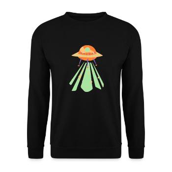 UFO - Unisex Sweatshirt - black - Front - Alina (178cm) & Michal (187cm)
