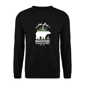 Amoureux de la nature randonnée nature arbres montagnes ours cool - Sweat-shirt Unisexe - noir - Devant - Alina (178cm) & Michal (187cm)