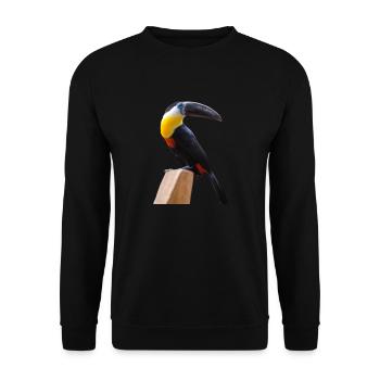langSchnabel Vögel - Unisex Pullover - Schwarz - Vorne - Alina (178cm) & Michal (187cm)