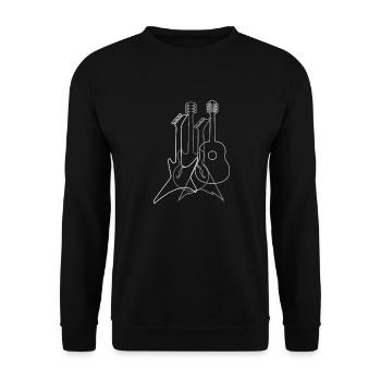 Gitarre Musik Geschenk Rock Band Konzert - Unisex Pullover - Schwarz - Vorne - Alina (178cm) & Michal (187cm)
