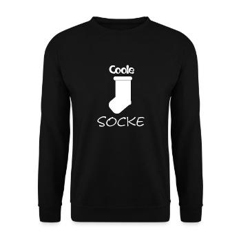 Coole Socke - weiße Socke - Unisex Pullover - Schwarz - Vorne - Alina (178cm) & Michal (187cm)