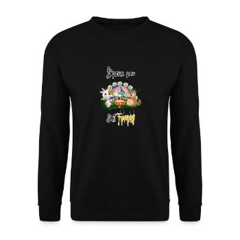Vache et marmotte, j'peux pas j'ai fondue - Sweat-shirt Unisexe - noir - Devant - Alina (178cm) & Michal (187cm)