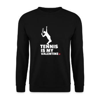 Ich Liebe Tennis Stilvolles - Unisex Pullover - Schwarz - Vorne - Alina (178cm) & Michal (187cm)