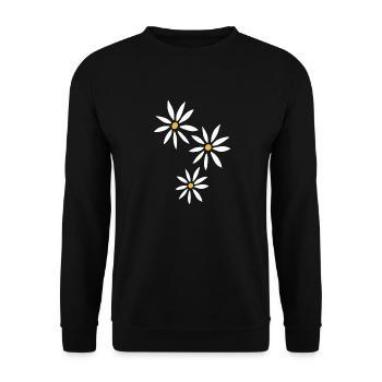 Daisy flowers spring - Unisex Pullover - Schwarz - Vorne - Alina (178cm) & Michal (187cm)