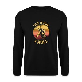 This Is How I Roll BJJ MMA Jujitsu Jiu Jitsu - Unisex Pullover - Schwarz - Vorne - Alina (178cm) & Michal (187cm)