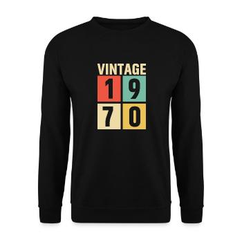 cadeau anniversaire homme amie femme original 1970 - Sweat-shirt Unisexe - noir - Devant - Alina (178cm) & Michal (187cm)