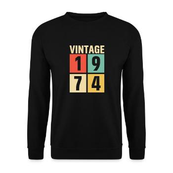 cadeau anniversaire homme amie femme original 1974 - Sweat-shirt Unisexe - noir - Devant - Alina (178cm) & Michal (187cm)