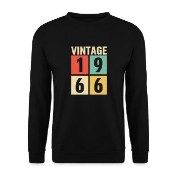 cadeau anniversaire homme amie femme original 1966 - Sweat-shirt Unisexe - noir - Devant - Alina (178cm) & Michal (187cm)