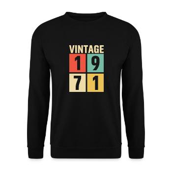 cadeau anniversaire homme amie femme original 1971 - Sweat-shirt Unisexe - noir - Devant - Alina (178cm) & Michal (187cm)