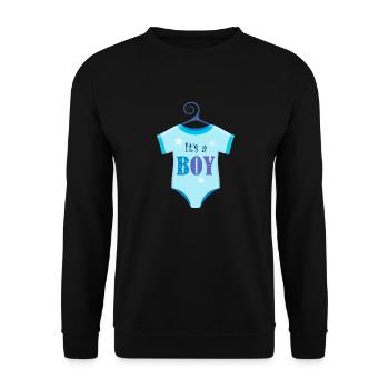 It’s a boy c’est un enfant bébé naissance - Sweat-shirt Unisexe - noir - Devant - Alina (178cm) & Michal (187cm)