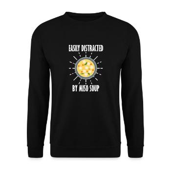 Easily Distracted by Miso Soup Japanese Ramen - Unisex Sweatshirt - black - Front - Alina (178cm) & Michal (187cm)