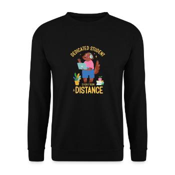 Engagierter Student auch aus der Ferne Engagierter - Unisex Pullover - Schwarz - Vorne - Alina (178cm) & Michal (187cm)
