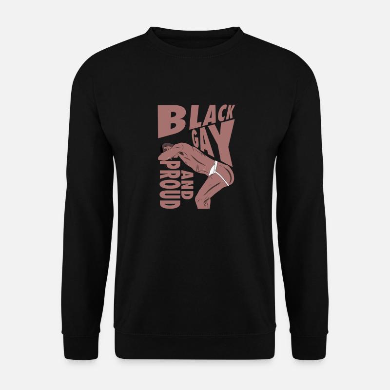 Schwarz, schwul und stolz - Unisex Pullover - Schwarz