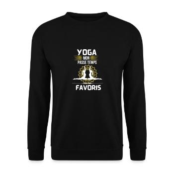 Yoga mon passe temps Favoris - Sweat-shirt Unisexe - noir - Devant - Alina (178cm) & Michal (187cm)