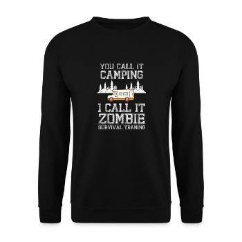 motorhome funny camping humor camper - Unisex Sweatshirt - black - Front - Alina (178cm) & Michal (187cm)