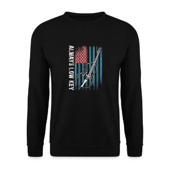 More bass - no treble - double bass for bass players - Unisex Sweatshirt - black - Front - Alina (178cm) & Michal (187cm)