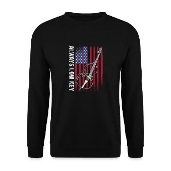 Plus de basse - pas d’aigus - contrebasse pour musiciens - Sweat-shirt Unisexe - noir - Devant - Alina (178cm) & Michal (187cm)