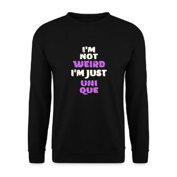 Funny funny Unique cool humor vector - Unisex Sweatshirt - black - Front - Alina (178cm) & Michal (187cm)