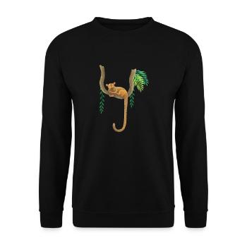 kleiner Wickelbär - Unisex Pullover - Schwarz - Vorne - Alina (178cm) & Michal (187cm)